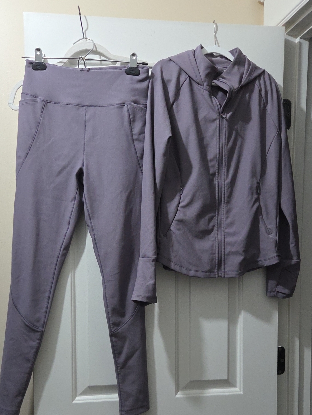 Asics Lavender Hooded Jacket and High-Waist Leggings